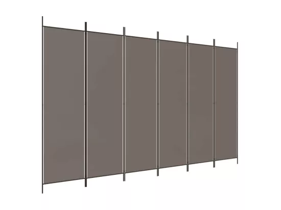 Cloison de séparation 6 panneaux Anthracite 300x200 cm Tissu