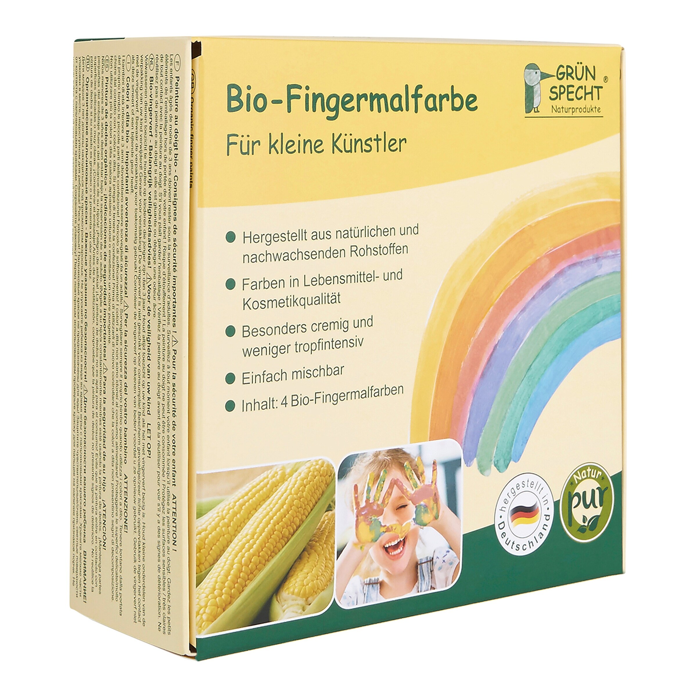 Grünspecht Bio-Fingermalfarbe 4 Farben