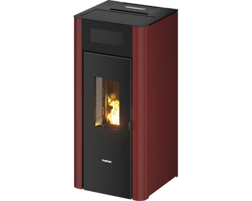 FreePoint Amaranto stalen pelletkachel, Bordeaux, 9 kW