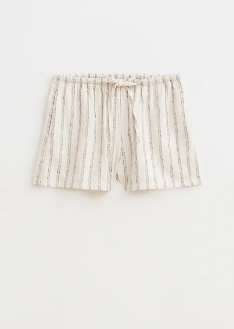 Short met streepjes off-white (ECRU)