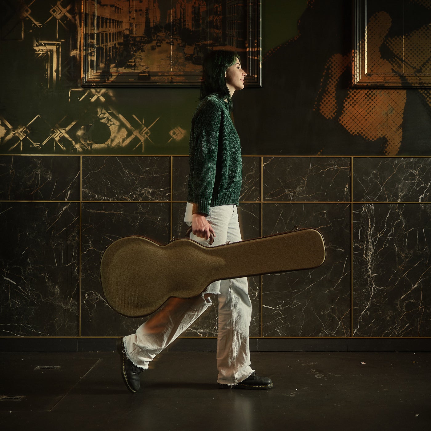 Fazley Protecc PSOL houten koffer voor singlecut elektrische gitaar Olive