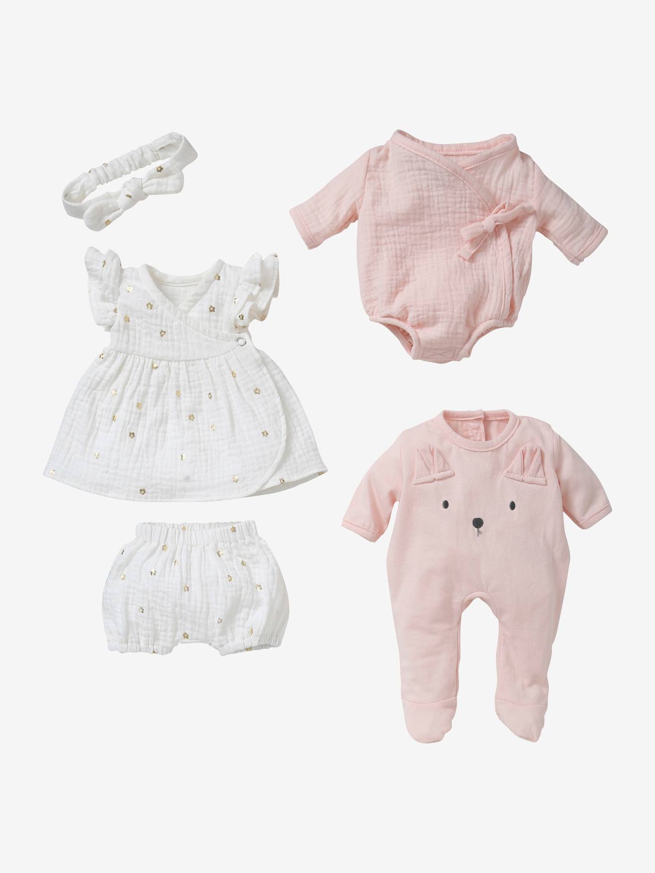 Roupas de boneca, menina multicolorida