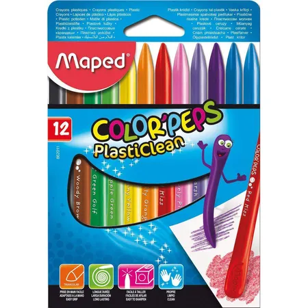 Maped Malstifte COLOR’PEPS Plasticlean, 12 Stück