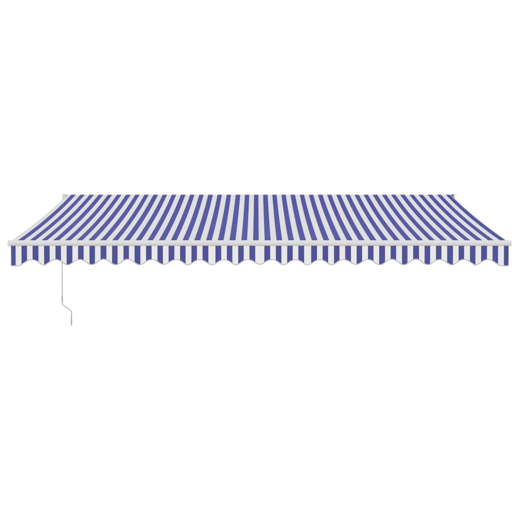 Auvent rétractable automatique bleu et blanc 5x3 m