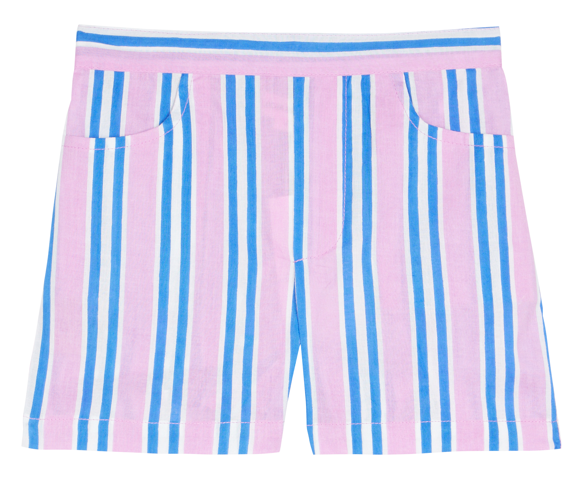 SHORT - Short en coton à rayures | Rose