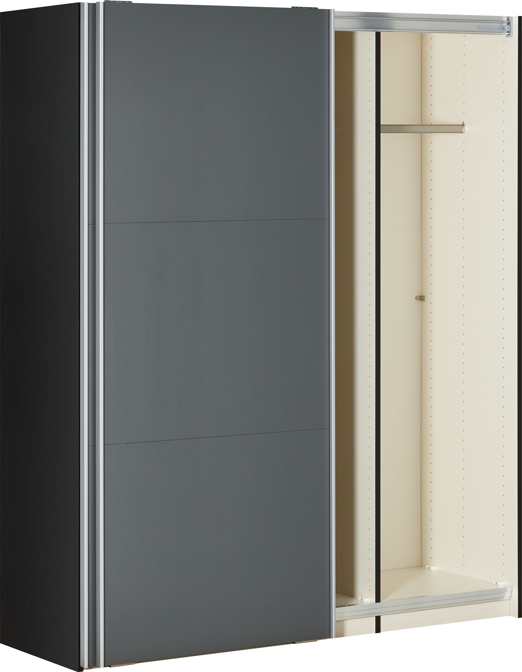 MODUL Schwebetürenschrank - Anthrazit / B: 152.0 cm x T: 65.0 cm x H: 195.0 cm