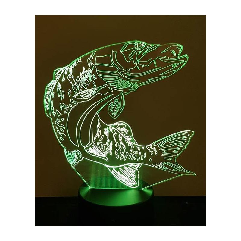 Lampe Kisskiss Metal 3D Led Illusion - Brochet