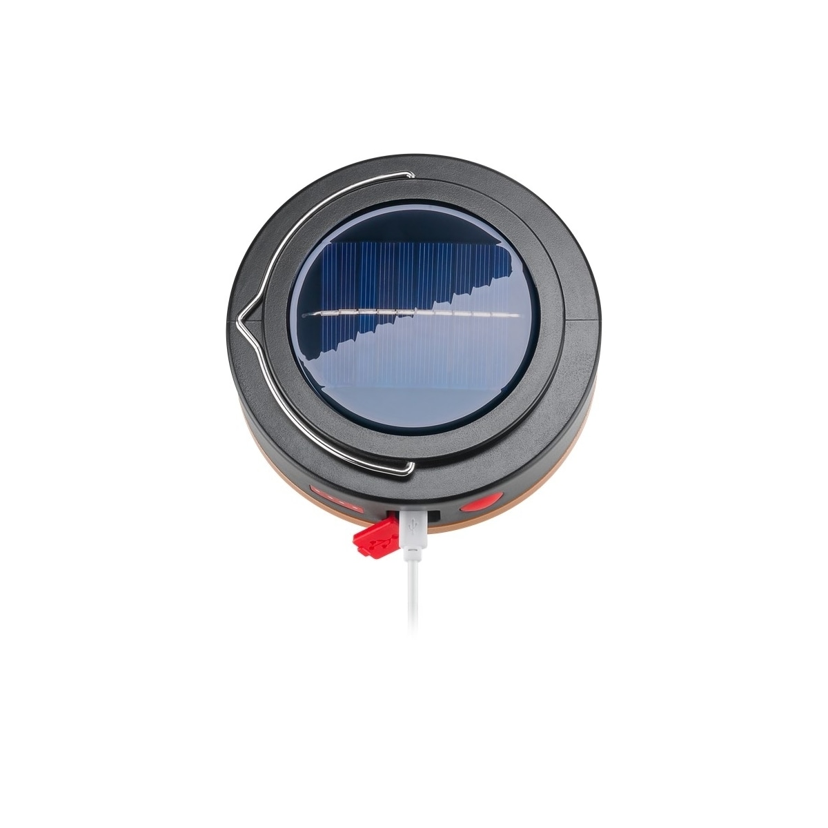 Goobay LED-solcellcampinglampa med IR-fjärrkontroll med 6 ljuslägen, solpanel, Li-ion-batteri 18650 (3,7 V, 2000 mAh), powerbank-funktion och USB-kabel, lämplig för utomhusbruk (IP44)