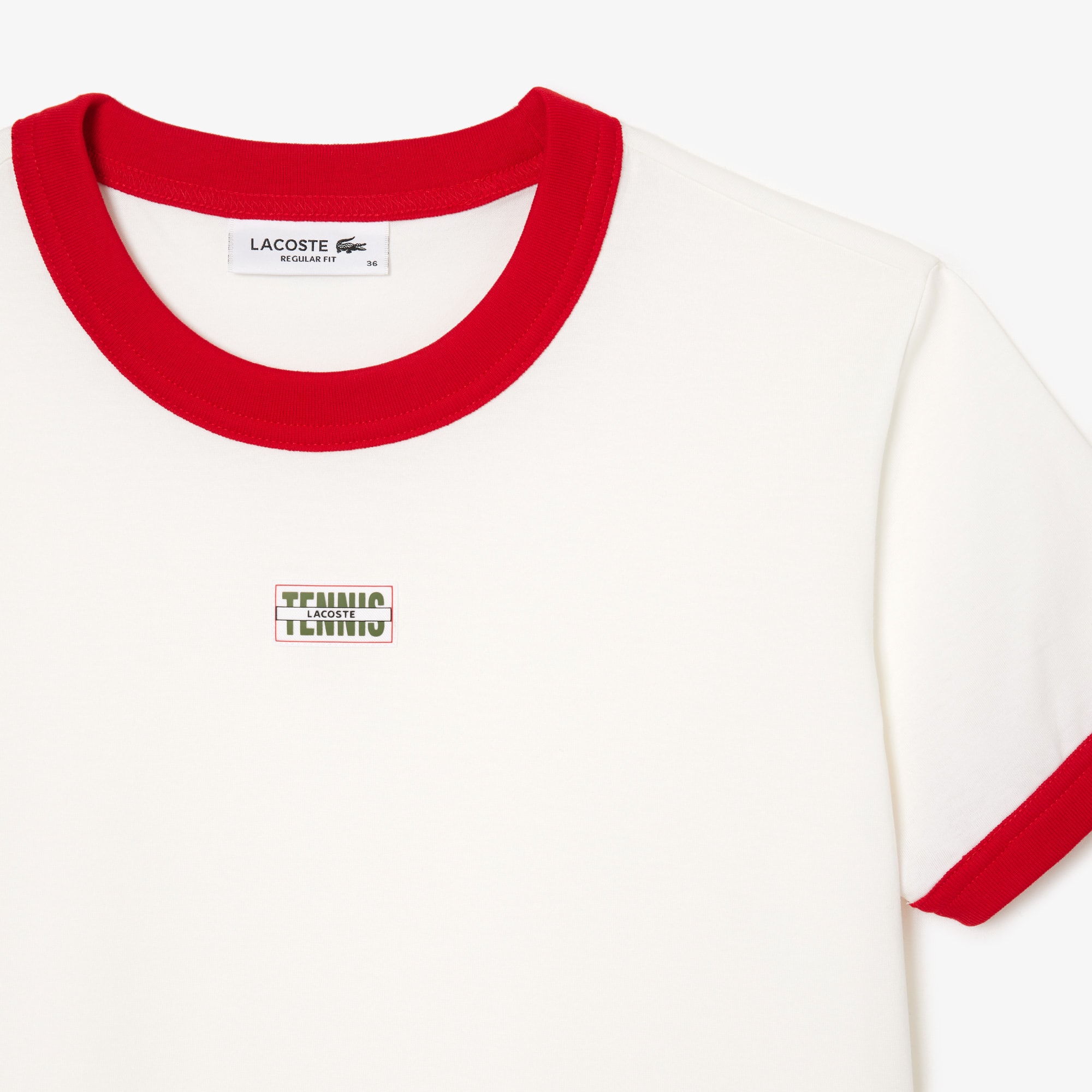 T-shirt slim fit en coton badge tennis T-Shirts - Blanc - Lacoste - Femme