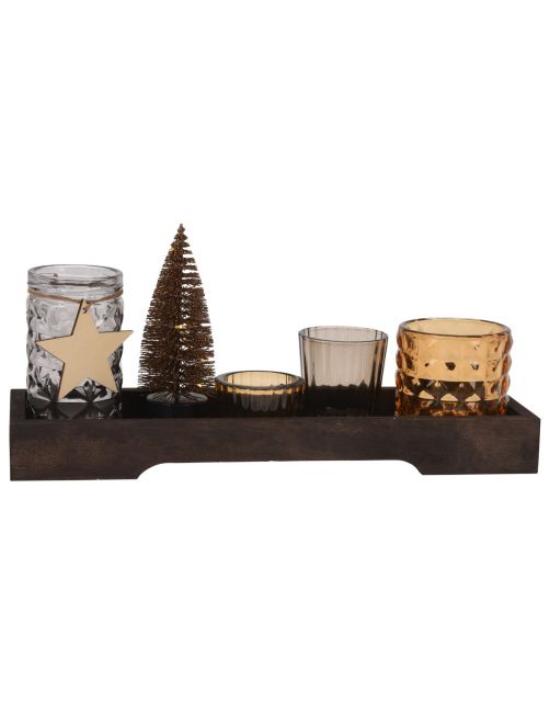 Homestyle Theelichthouder Set 6dlg - Decoratie - 10.5x10x32.5 cm