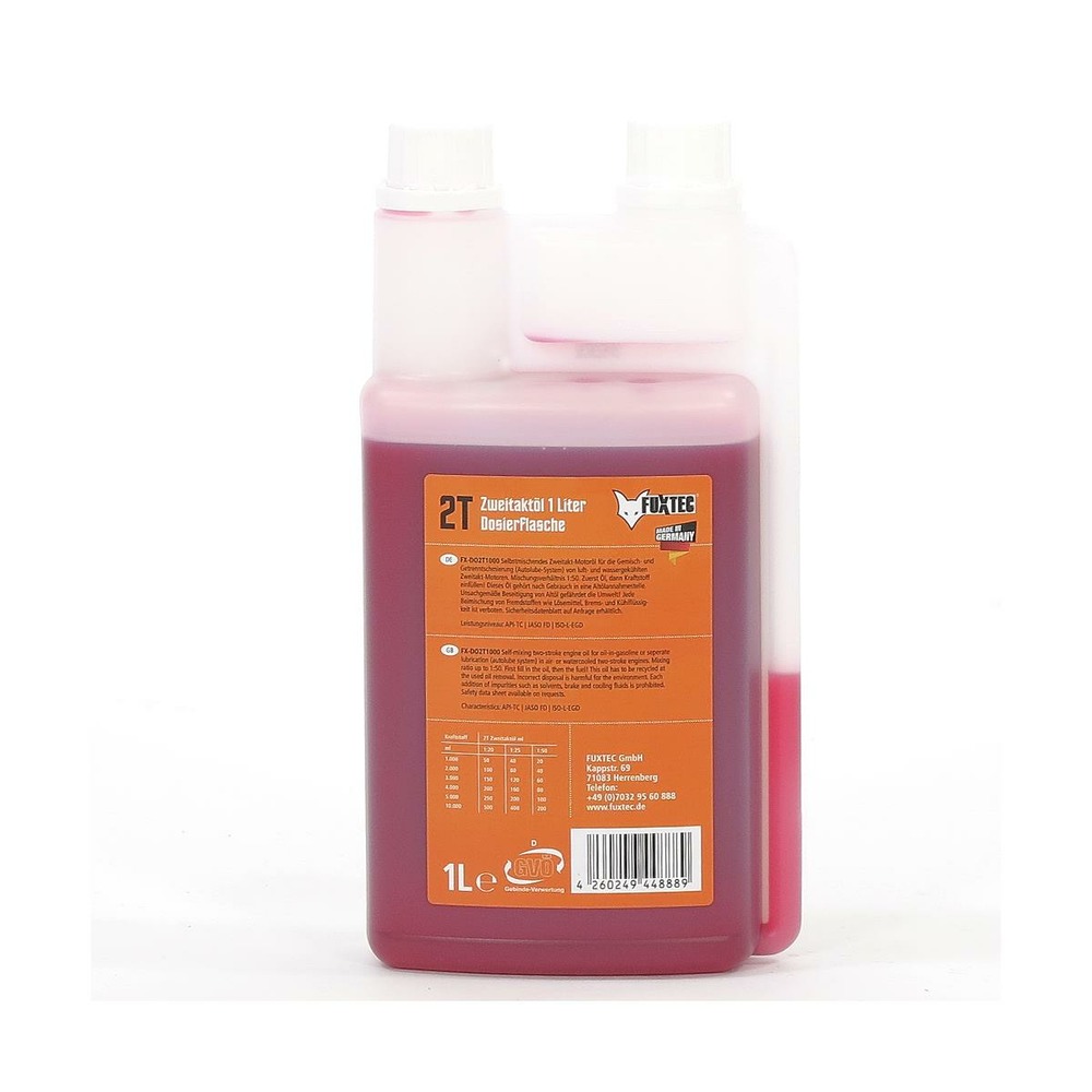 Huile moteur - - 2 temps 1l litre en flacon doseur - pour débroussailleuses, appareils motorisés, made in germany