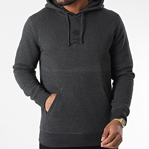 Sweat Capuche Chest Roses Gris Anthracite Chiné Noir