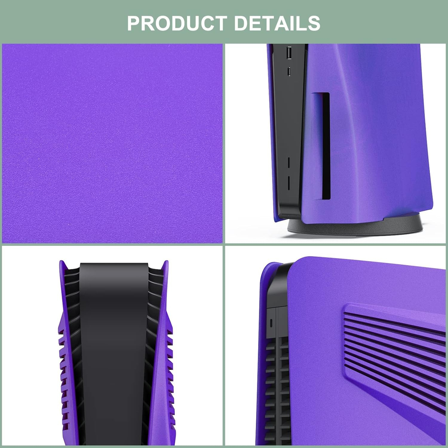 PlayStation 5 PS5 Frontplatte Faceplate Gehäuse Case Cover Dock Ersatzplatte mit Lufteinlass - Lila-Violett