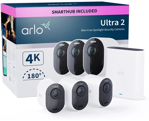 Arlo Ultra 2 spotlight camera - 3-pack Hvit