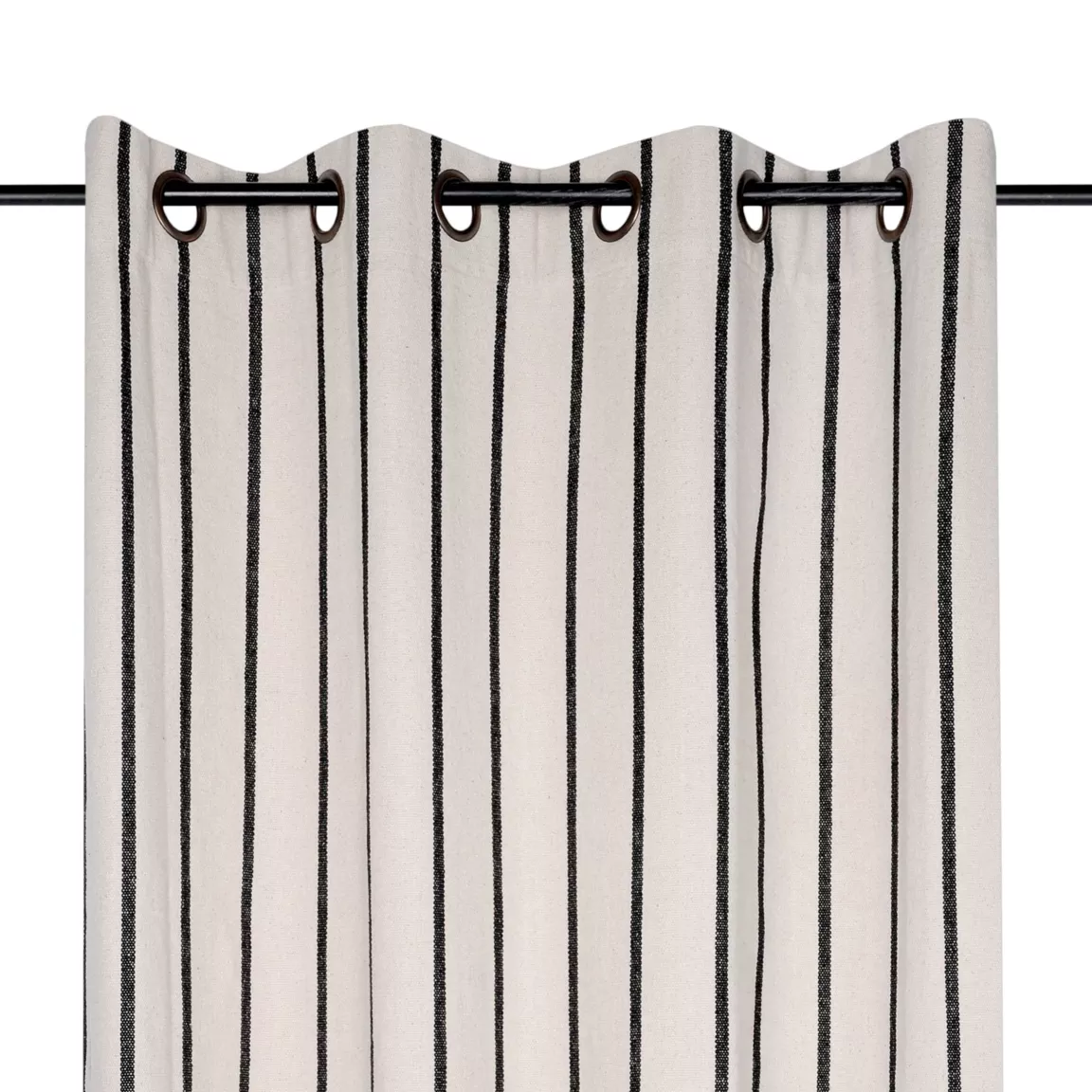 Rideau toile de coton (135 x 260 cm) Ocealys Noir