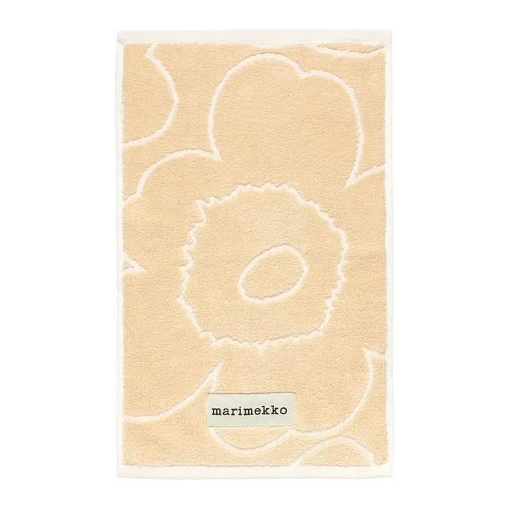 Marimekko - Piirto Unikko Gästehandtuch, 30 x 50 cm, straw / off-white
