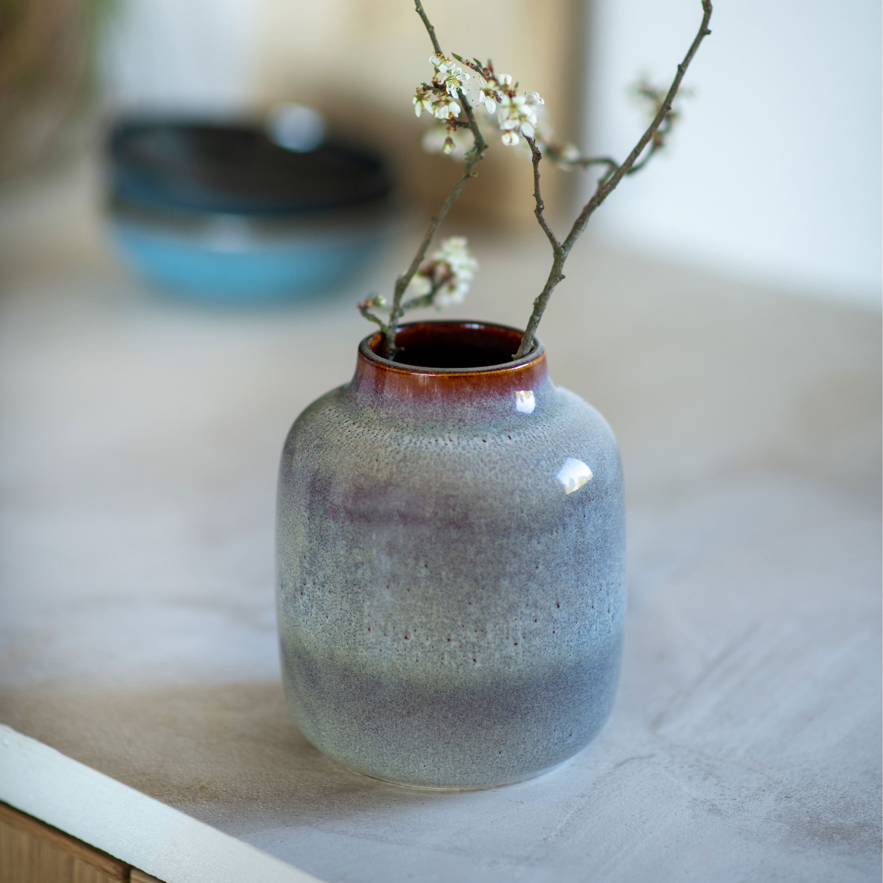 Lave Vase Beige, 5.1'' x 6.1'', earthenware