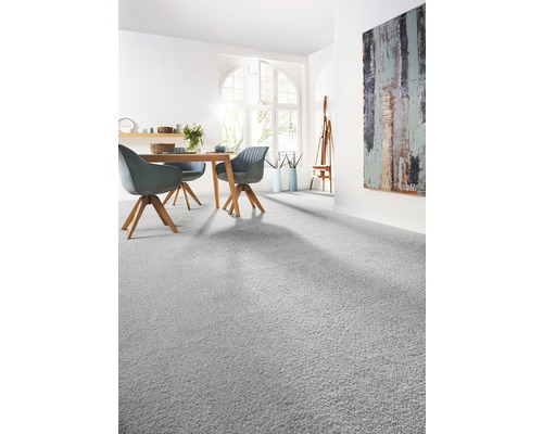 Tapijt, gekreukt velours, Silkysoft antraciet, 400 cm breed (per meter verkocht)