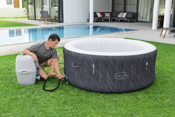 Bestway Lay-Z-Spa 60175, 669 L, 4 person(er), Rund, Boble/Jet massage, Grå, Hvid, 40 °C