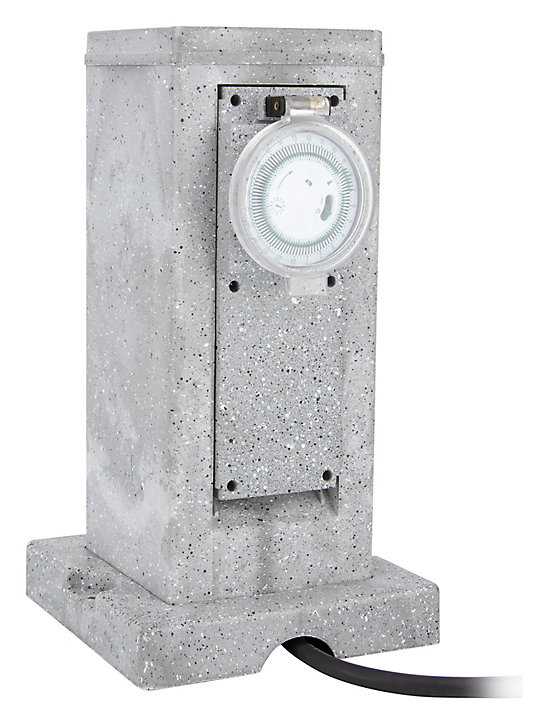 Borne de jardin extérieure Zenitech 2 prises + programmateur 5 m