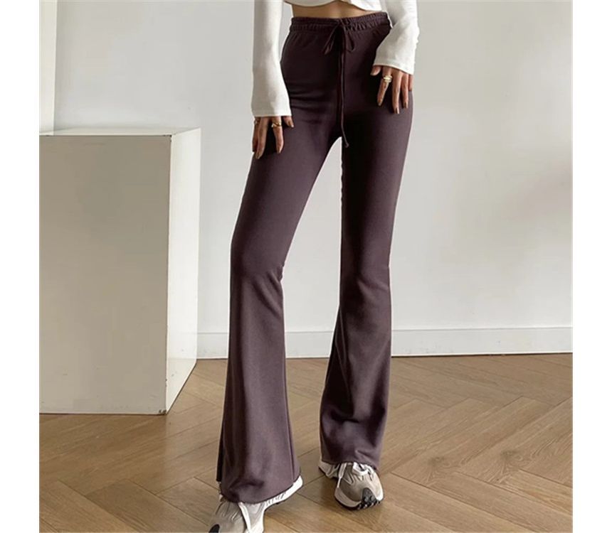 Asiris - Effen wijde broek met trekkoordtaille