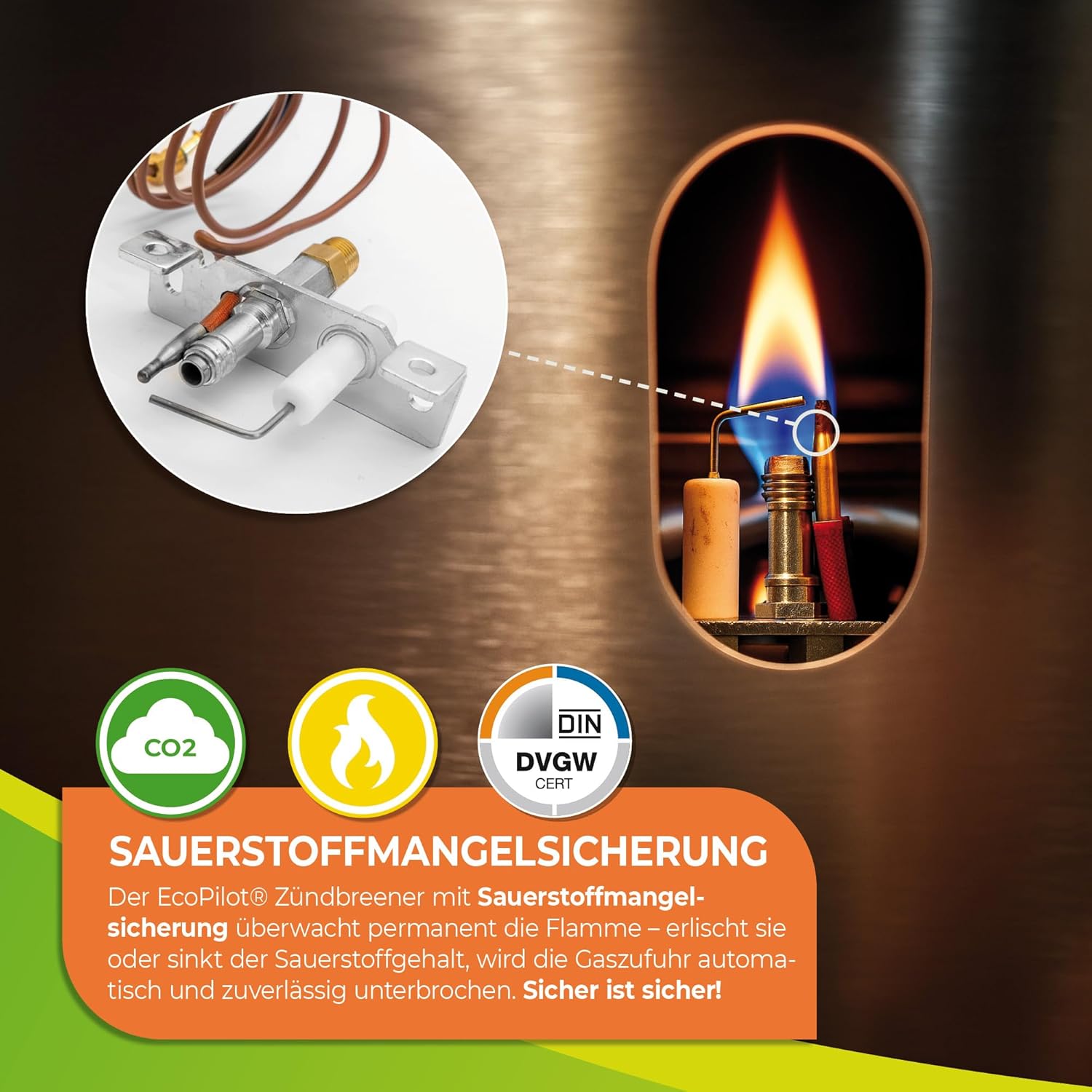 Bio Green Gas-gewächshausheizung EcoPilot, 4500 Watt, Silber, Thermostat-Regelbereich: 0° – 20° C, Edelstahl, Outdoor, Gas, 38x17x40 cm, für Gewächshäuser bis 22m², Bodenmontage