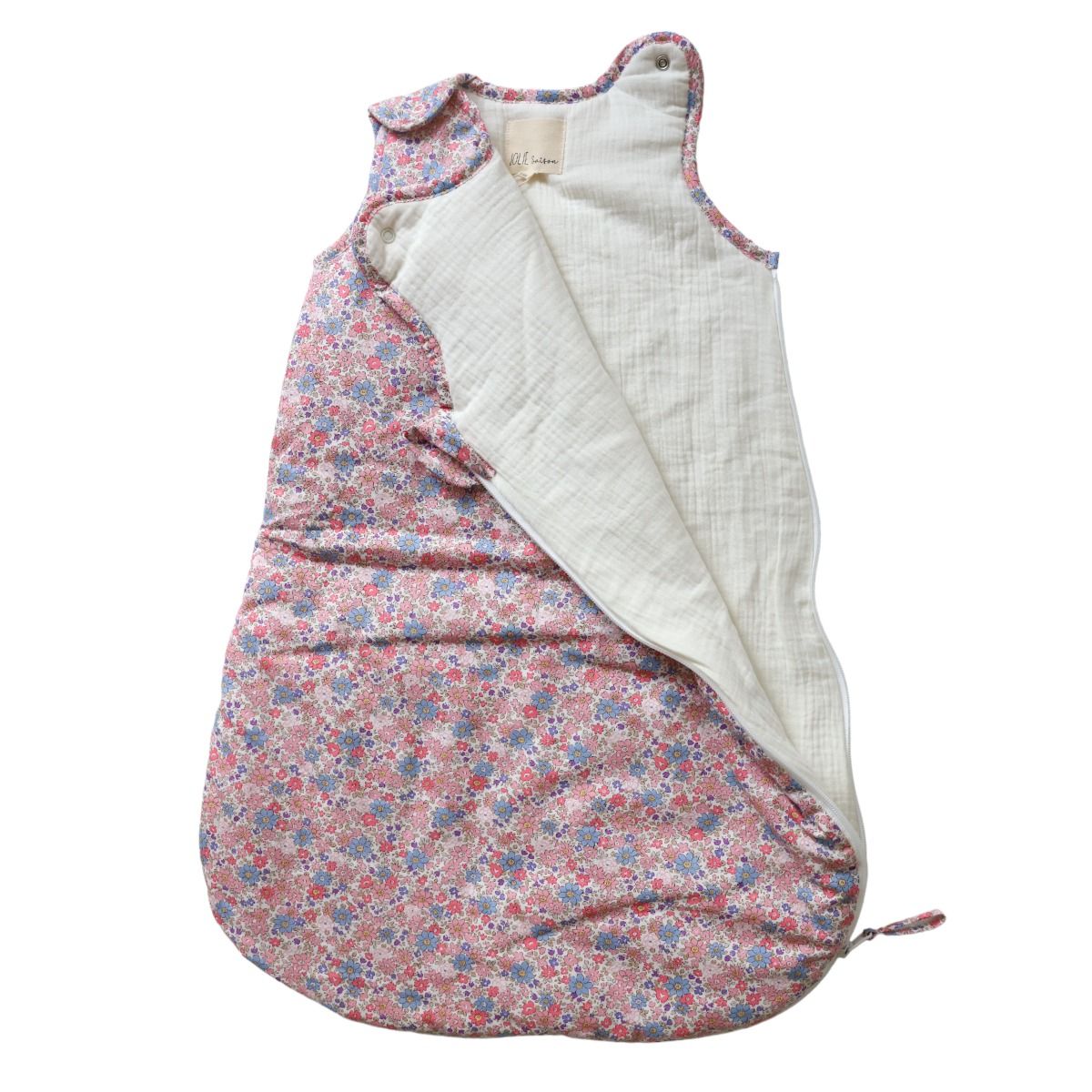 Gigoteuse fleurie bleu et rose