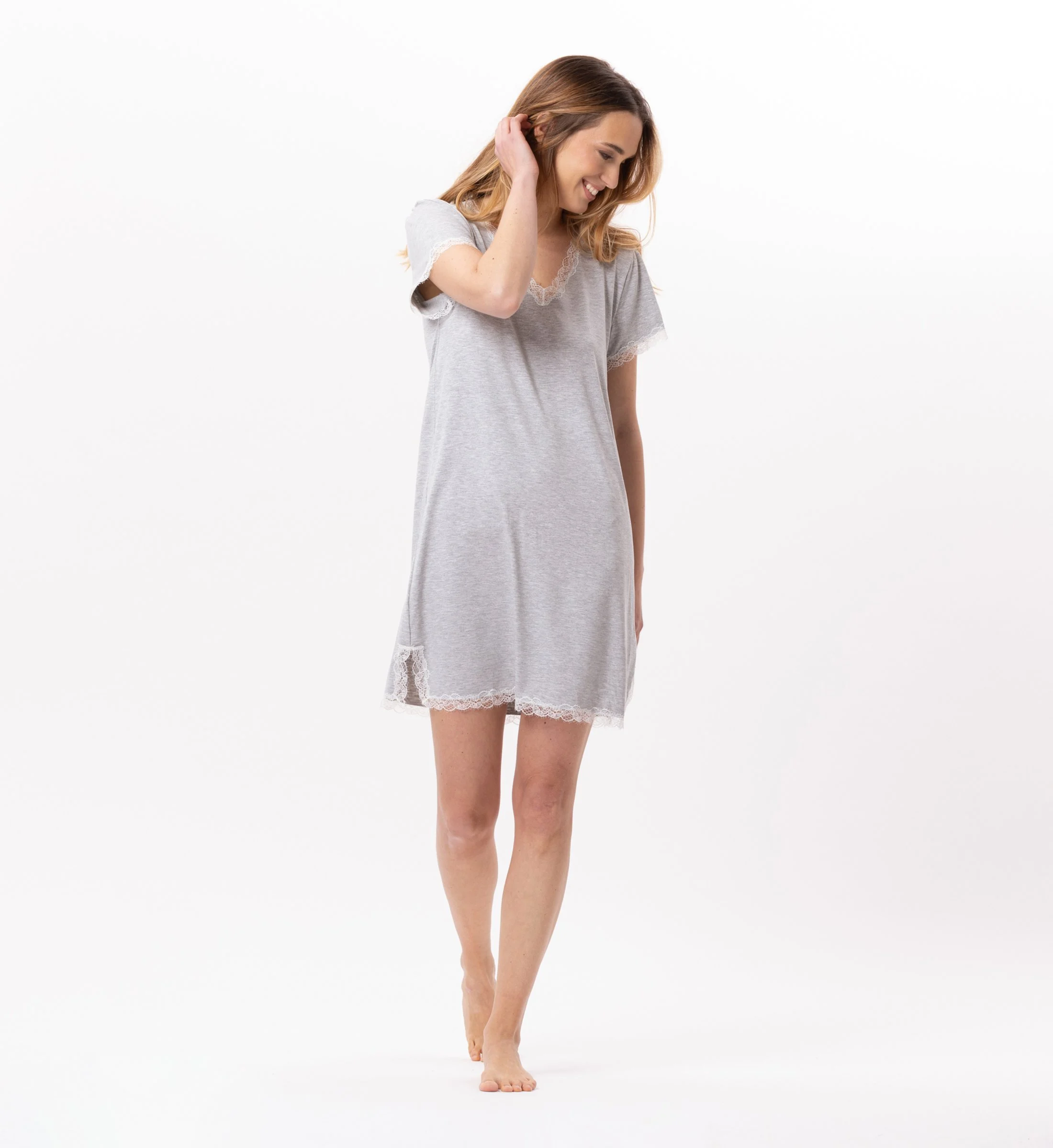 SUBLIME 801 - Chemise de nuit en jersey | Gris