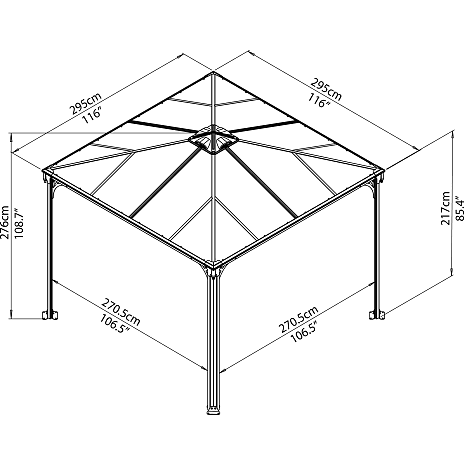 Palram - Canopia Palermo pavillon 3000 - antracitgrå