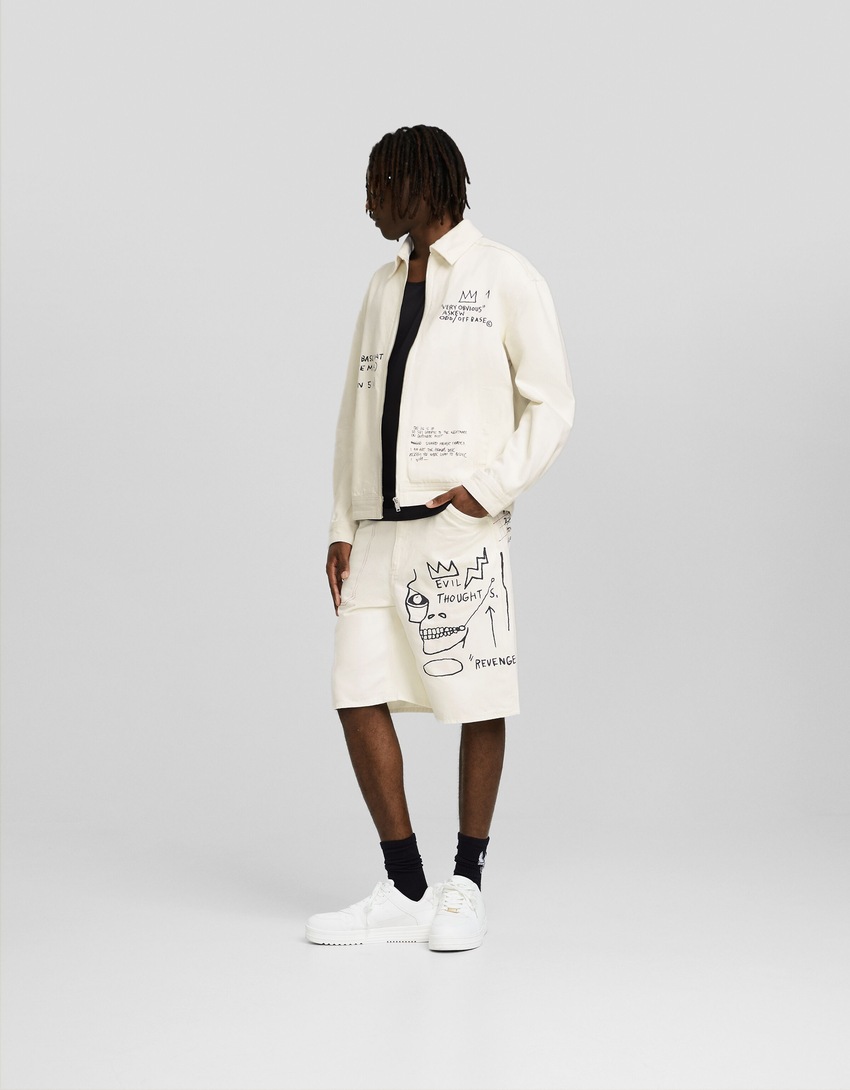 Jaqueta de algodão com estampa Jean-Michel Basquiat