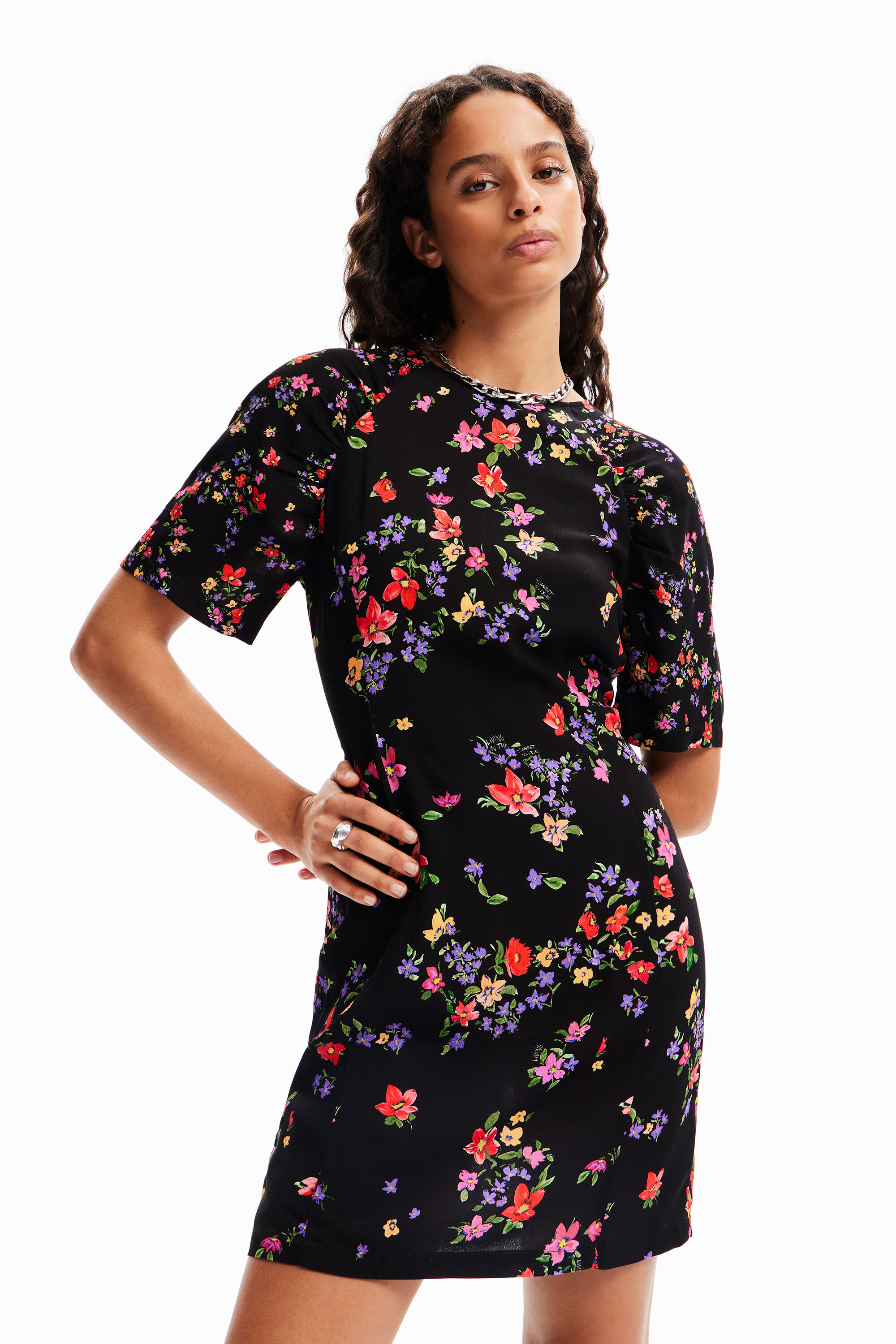 Robe courte fleurs