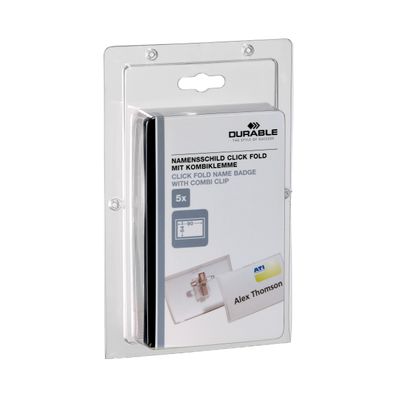 Durable - Lot de 5 Porte-badges transparent - 54 x 90 mm