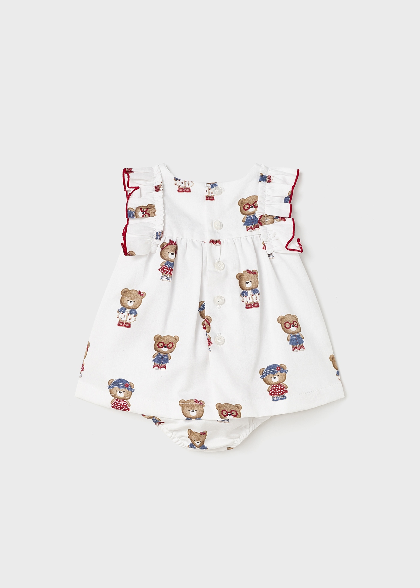 Vestido estampado com capa de fralda de algodão para recém-nascido