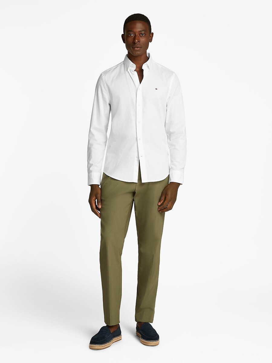 TOMMY HILFIGER<br>Camisa reta em tecido dobby