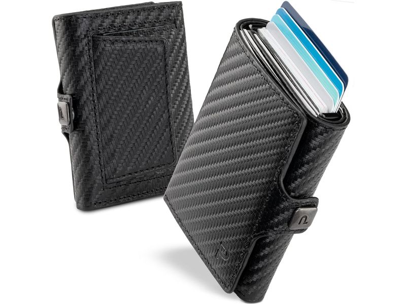 Puristo Portemonnaie KLIK XL Slim Carbon Schlankes Portemonnaie mit Münzfach