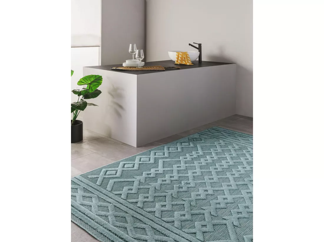 Tapis d'extérieur & intérieur Bonte Turquoise 120x170 cm