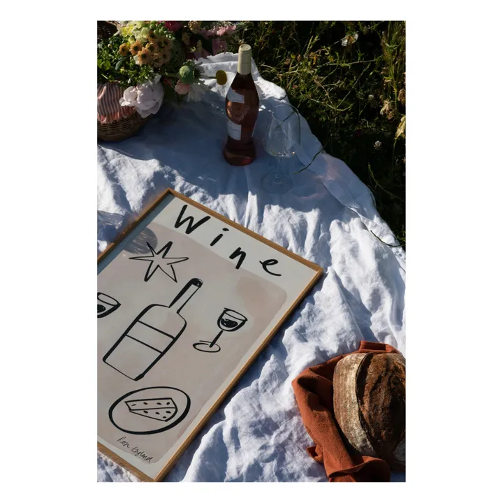 Rose England Affiche Wine & Cheese | Beige
