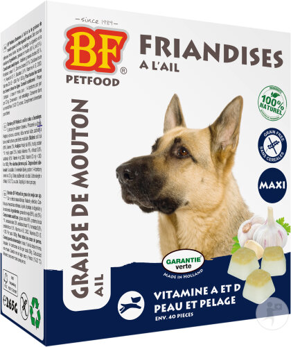 BF Petfood Maxi Bonbons À Base De Graisse De Mouton Et D'Ail 40 Pièces