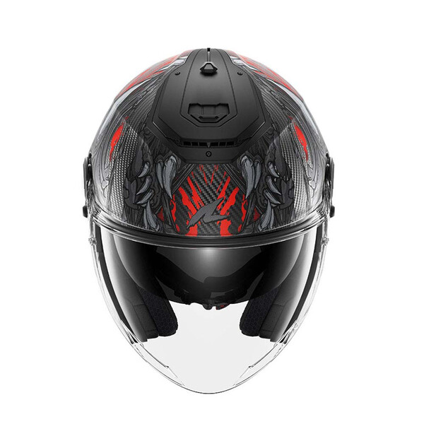 Shark - Casque RS Jet Shaytan Carbone / Gris / Rouge / Mat