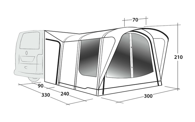 Outwell Newburg 240 Air aufblasbares Busvorzelt 2 Personen Zelt