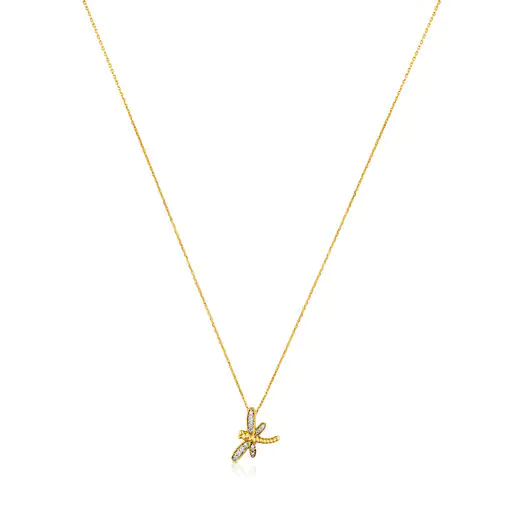 Colar Bera em ouro com motivo de libélula em diamante