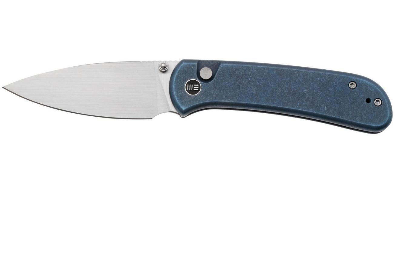 WE Knife Qubit WE22030F-3 Satin CPM 20CV, Blue Titanium, zakmes