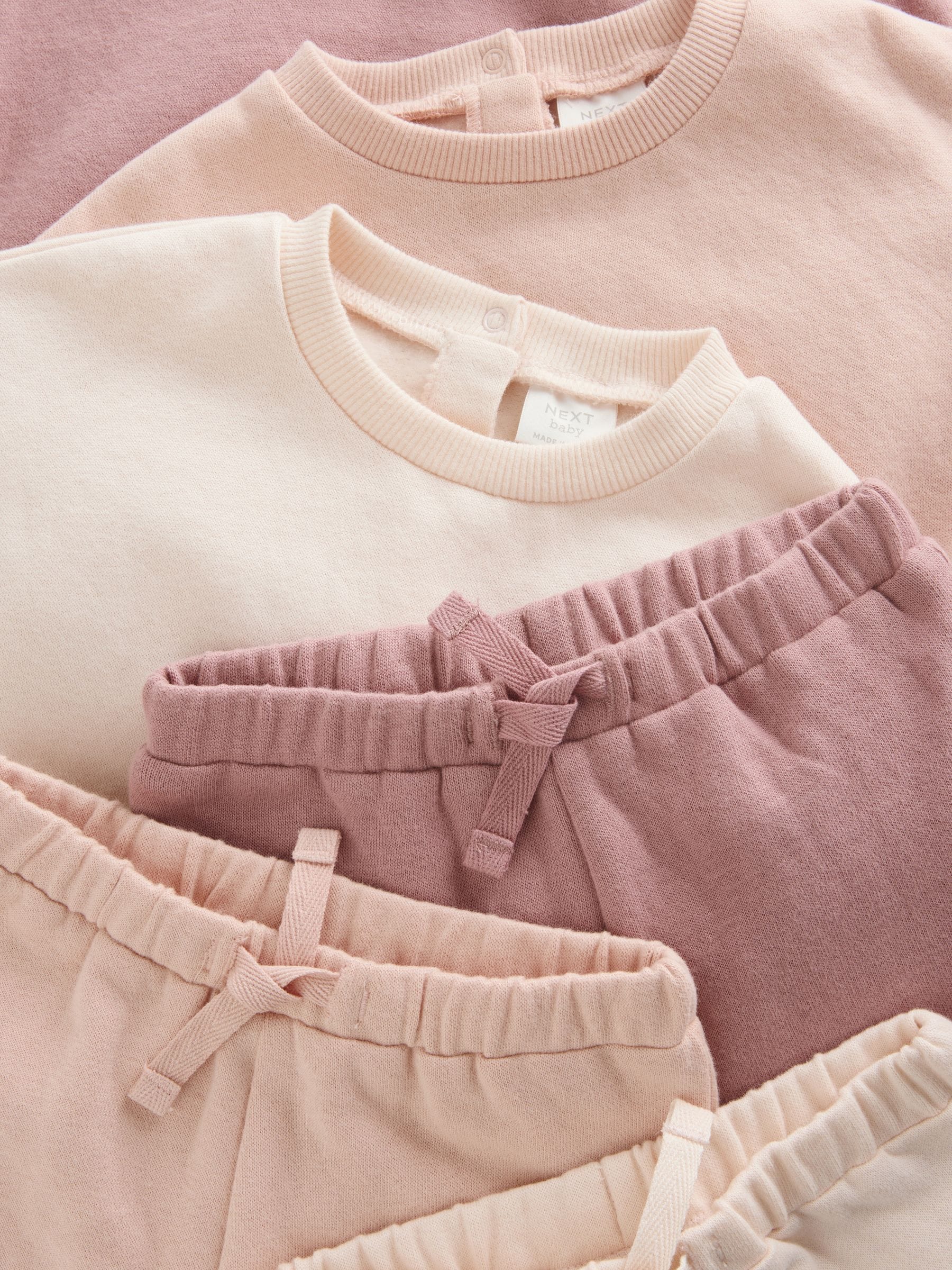 Crèmekleurig/roze - Baby sweatshirt en joggingbroek 6 -delige set (0mnd -2jr)