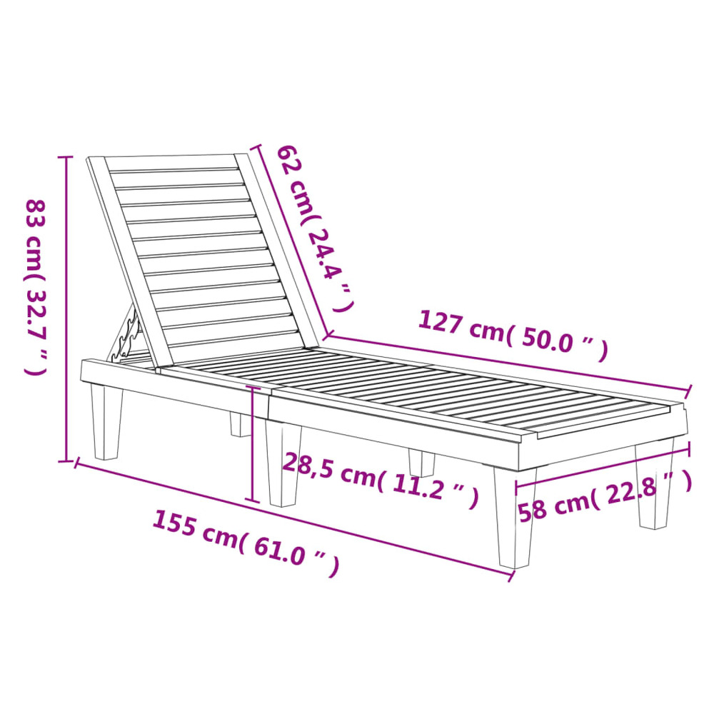 Transat chaise longue bain de soleil lit de jardin terrasse meuble d'extérieur marron clair 155 x 58 x 83 cm polypropylène 02