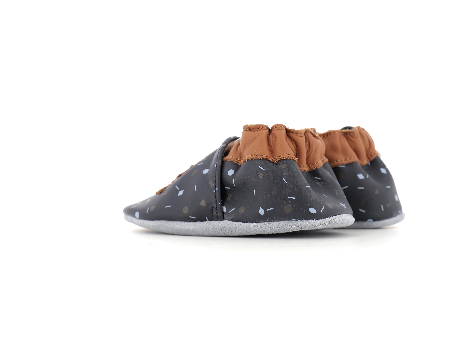 Robeez-GAME RUN Cuir Marine