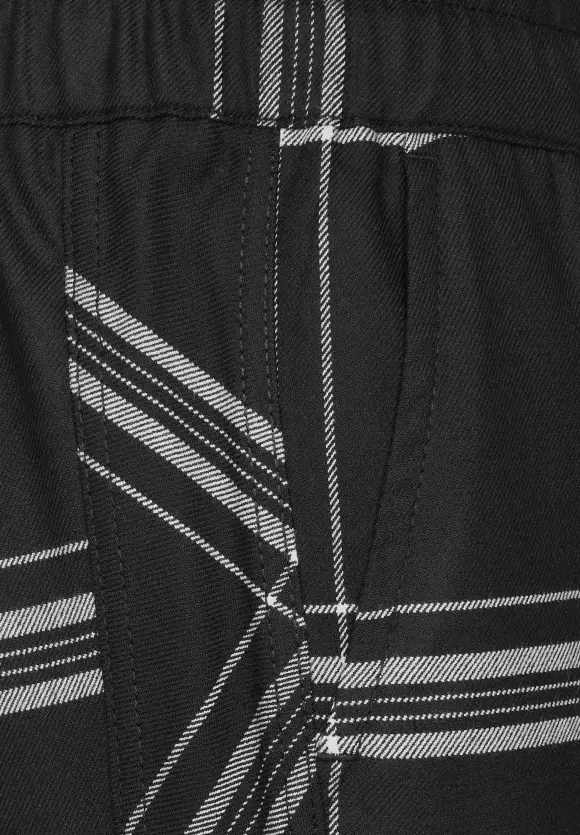Loose Fit Karohose - Black