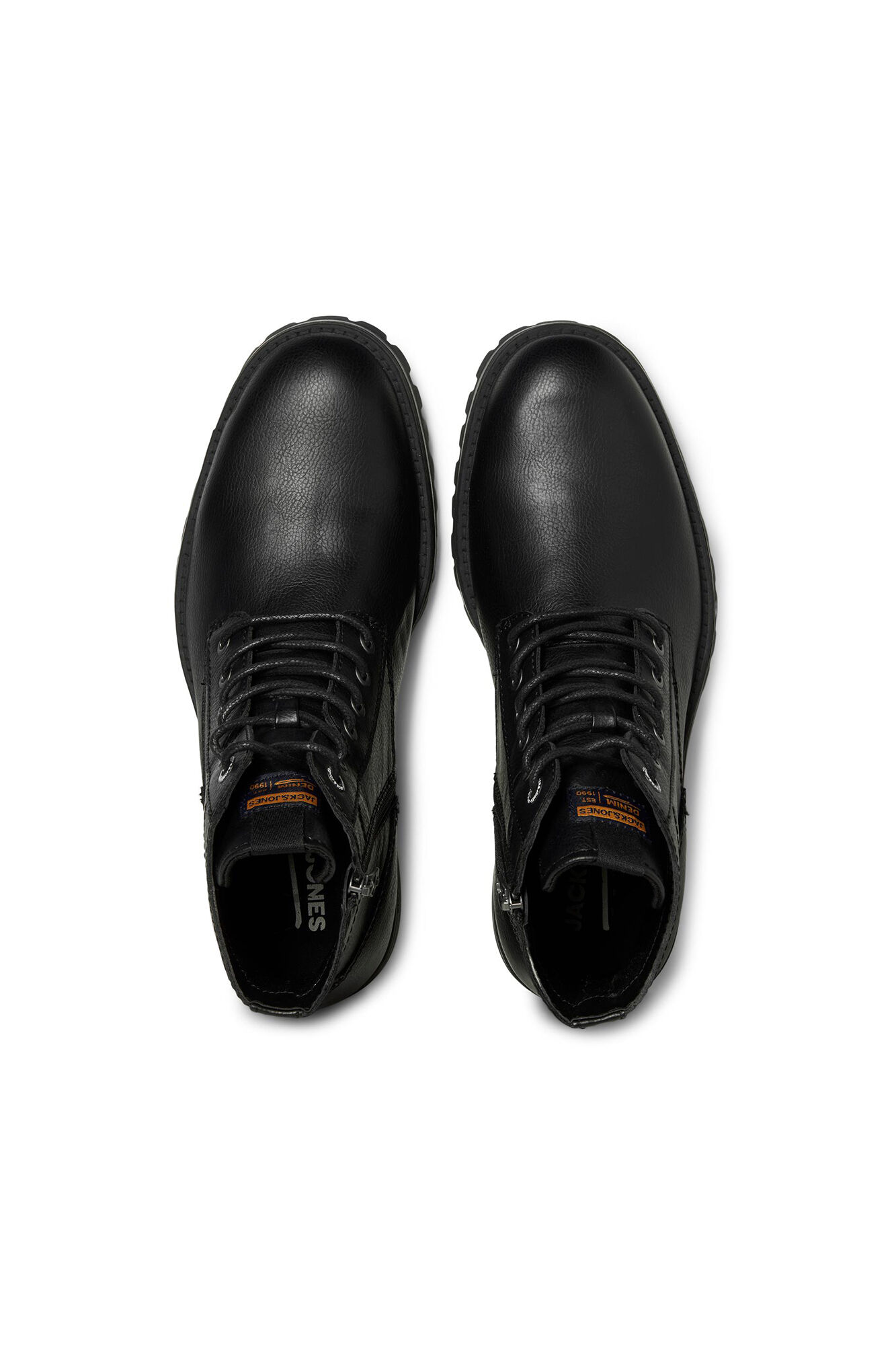 Bota de couro sintético com cadarços