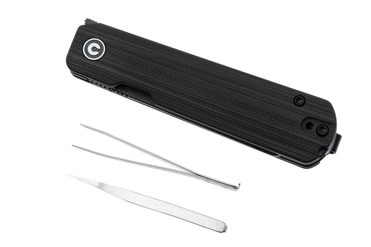 CIVIVI Sendy C21004B-2 Blackwashed Nitro-V, Milled Black G10, zakmes, Ben Petersen design