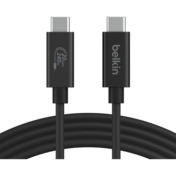 Belkin INZ004BT2MBK câble USB USB4 Gen 2x2 2 m USB C 20 Gbit/s 240 W Noir