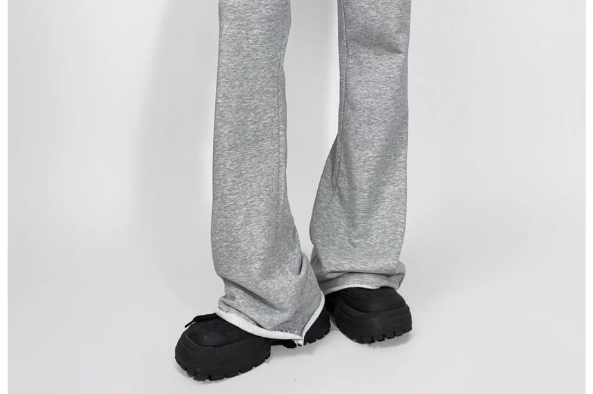 Asiris - Low Rise Plain Slim-Fit Boot-Cut Joggingbroek